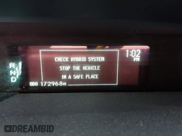 2013 Toyota Prius One with VIN JTDKN3DU6D0338436, listed as a IAAI auction lot 41881367 with 172,968 mi miles. Bid and sale history available at carsss.com. Image 17.