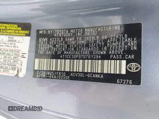 2007 Toyota Solara SE with VIN 4T1CE30P97U761394, listed as a IAAI auction lot 42503021 with 169,179 mi miles and . Bid and sale history available at DreamBid. Image 9.