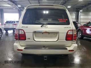 2000 Lexus LX 470 with VIN JT6HT00W9Y0109333, listed as a Copart auction lot 47589965 with 261,766 mi miles and Salvage Title. Bid and sale history available at DreamBid. Image 6.
