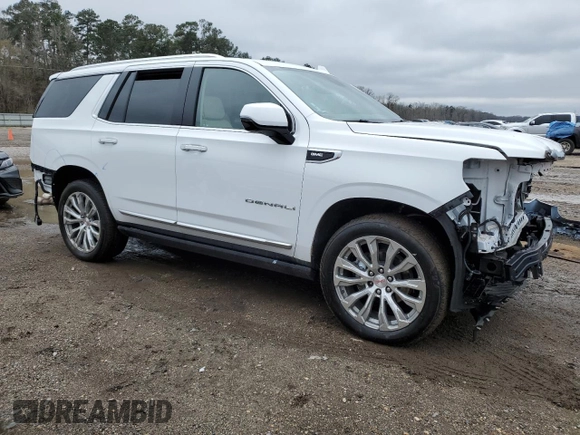 2023 GMC Yukon Denali with VIN 1GKS1DKL7PR338705, listed as a Copart auction lot 45932185 with 23,526 mi miles and Salvage Title. Bid and sale history available at carsss.com. Image 4.