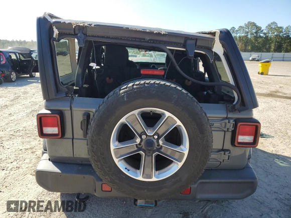 2021 Jeep Wrangler Unlimited Sahara High Altitude with VIN 1C4HJXEN0MW506203, listed as a Copart auction lot 76862614 with 44,558 mi miles and Salvage title. Bid and sale history available at DreamBid. Image 6.