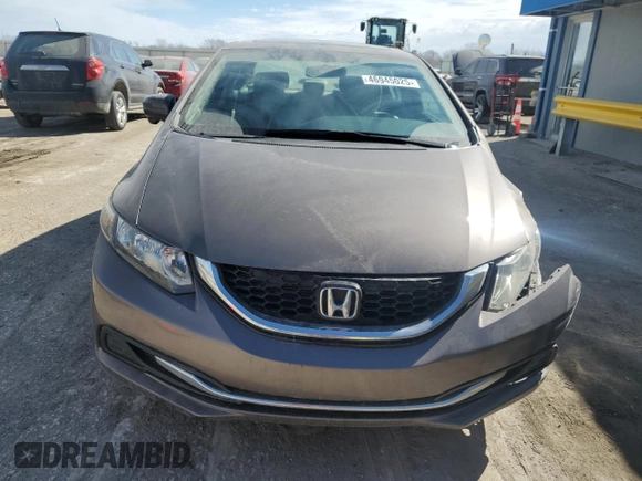 2015 Honda Civic EX with VIN 2HGFB2F80FH526907, listed as a Copart auction lot 46945025 with 78,764 mi miles and Salvage Title. Bid and sale history available at DreamBid. Image 5.