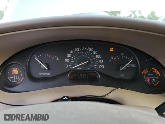 2002 Buick Century Custom with VIN 2G4WS52J021263258, listed as a Copart auction lot 69758904 with 85,587 mi miles and Salvage Title. Bid and sale history available at carsss.com. Image 9.