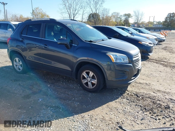 2016 Chevrolet Trax LT with VIN 3GNCJPSB7GL265388, listed as a IAAI auction lot 40809653 with 114,847 mi miles. Bid and sale history available at carsss.com. Image 1.