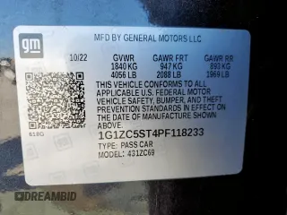 2023 Chevrolet Malibu LS with VIN 1G1ZC5ST4PF118233, listed as a Copart auction lot 50377565 with 18,983 mi miles and Salvage Title. Bid and sale history available at DreamBid. Image 12.