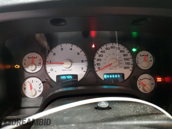 2005 Dodge 1500 SLT with VIN 1D7HU16D95J534886, listed as a Copart auction lot 53417395 with 135,705 mi miles and Clean Title. Bid and sale history available at DreamBid. Image 9.