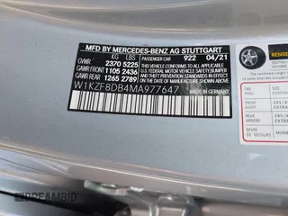 2021 Mercedes-Benz E 350 with VIN W1KZF8DB4MA977647, listed as a IAAI auction lot 42241573 with 33,666 mi miles and . Bid and sale history available at DreamBid. Image 9.