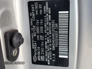 2014 Hyundai Elantra z VIN KMHDH6AH8EU028691, wystawiony jako Copart lot #57081515 z przebiegiem 93 198 mil mil oraz Szkoda całkowita • Salvage title. Historia ofert i sprzedaży dostępna na DreamBid. Obrazek 13.