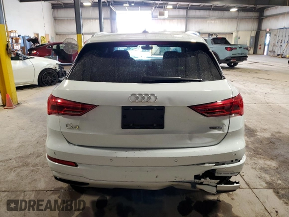 2022 Audi Q3 Premium with VIN WA1AUCF39N1047969, listed as a Copart auction lot 70757204 with 30,800 mi miles and Salvage Title. Bid and sale history available at carsss.com. Image 6.