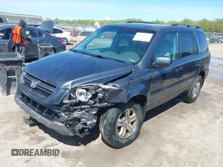 2005 Honda Pilot EX-L with VIN 2HKYF18625H515771, listed as a IAAI auction lot 42152527 with 293,380 mi miles and . Bid and sale history available at DreamBid. Image 2.