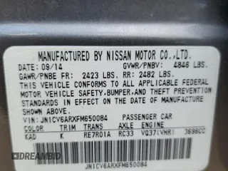 2015 Infiniti Q40 with VIN JN1CV6ARXFM650084, listed as a Copart auction lot 66079924 with 80,983 mi miles and Salvage Title. Bid and sale history available at carsss.com. Image 12.