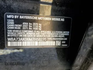 2021 BMW 2 Series 228i xDrive with VIN WBA73AK06M7H58270, listed as a Copart auction lot 45568965 with 78,412 mi miles and Salvage Title. Bid and sale history available at DreamBid. Image 12.