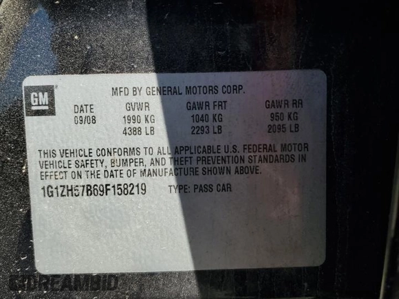 2009 Chevrolet Malibu 1LT with VIN 1G1ZH57B69F158219, listed as a Copart auction lot 55814305 with 362,311 mi miles and Clean Title. Bid and sale history available at DreamBid. Image 13.