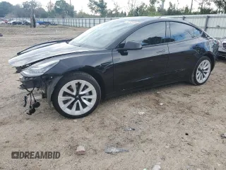 2022 Tesla Model 3 Long Range with VIN 5YJ3E1EB1NF243484, listed as a Copart auction lot 70745404 with 25,970 mi miles and Salvage Title. Bid and sale history available at DreamBid. Image 1.