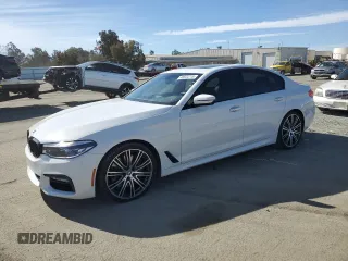 2018 BMW 5 Series 540i with VIN WBAJE5C55JG917581, listed as a Copart auction lot 46504715 with 81,545 mi miles and Salvage Title. Bid and sale history available at carsss.com. Image 1.