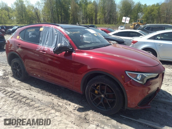 2019 Alfa Romeo Stelvio Ti with VIN ZASPAKBN1K7C49148, listed as a IAAI auction lot 42205054 with 47,338 mi miles and . Bid and sale history available at DreamBid. Image 1.