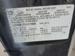 2001 Chevrolet Tahoe LT z VIN 1GNEK13T41J114680, wystawiony jako Copart lot #58333525 z przebiegiem 223 591 mil mil oraz Szkoda całkowita • Salvage title. Historia ofert i sprzedaży dostępna na DreamBid. Obrazek 13.