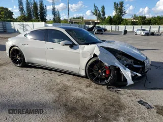 2023 Porsche Taycan GTS with VIN WP0AD2Y1XPSA47197, listed as a Copart auction lot 75230133 with 15,292 mi miles and . Bid and sale history available at DreamBid. Image 4.