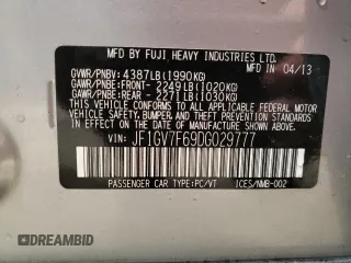 2013 Subaru WRX WRX Limited with VIN JF1GV7F69DG029777, listed as a Copart auction lot 62360765 with 136,809 mi miles and Salvage title. Bid and sale history available at DreamBid. Image 13.