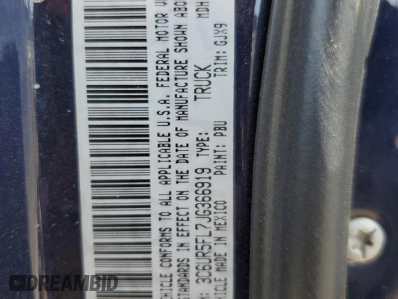 2018 Ram 2500 Laramie z VIN 3C6UR5FL7JG366919, wystawiony jako Copart lot #48167045 z przebiegiem 89 773 mil mil oraz Szkoda całkowita • Salvage title. Historia ofert i sprzedaży dostępna na DreamBid. Obrazek 13.