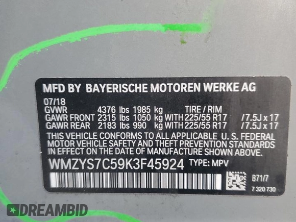 2019 MINI Countryman Cooper z VIN WMZYS7C59K3F45924, wystawiony jako Copart lot #44688395 z przebiegiem 93 967 mil mil oraz Szkoda całkowita • Salvage title. Historia ofert i sprzedaży dostępna na DreamBid. Obrazek 13.