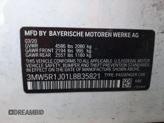 2020 BMW 3 Series 330i with VIN 3MW5R1J01L8B35821, listed as a Copart auction lot 37286413 with 32,141 mi miles. Bid and sale history available at carsss.com. Image 12.