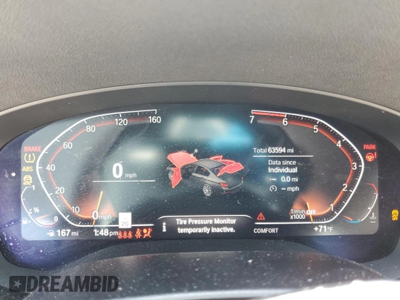 2020 BMW 5 Series 530i z VIN WBAJR3C04LWW76702, wystawiony jako Copart lot #58022565 z przebiegiem 63 594 mil mil oraz Szkoda całkowita • Salvage title. Historia ofert i sprzedaży dostępna na DreamBid. Obrazek 9.