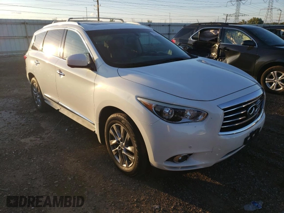 2013 Infiniti JX35 with VIN 5N1AL0MM7DC338486, listed as a Copart auction lot 72959864 with 118,815 mi miles and Salvage Title. Bid and sale history available at carsss.com. Image 4.