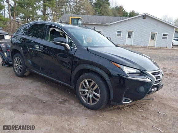 2015 Lexus NX 200t with VIN JTJBARBZ6F2021886, listed as a IAAI auction lot 42016436 with 106,014 mi miles. Bid and sale history available at carsss.com. Image 1.