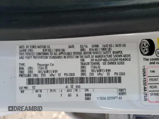 2016 Ford Fiesta SE with VIN 3FADP4BJ3GM164902, listed as a Copart auction lot 56651585 with 107,888 mi miles and Clean Title. Bid and sale history available at DreamBid. Image 12.