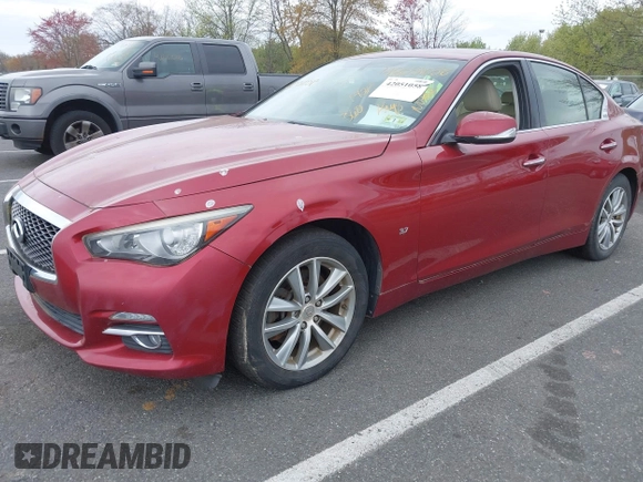 2014 Infiniti Q50 Sport with VIN JN1BV7AR1EM701939, listed as a IAAI auction lot 42051058 with 142,258 mi miles and . Bid and sale history available at DreamBid. Image 18.