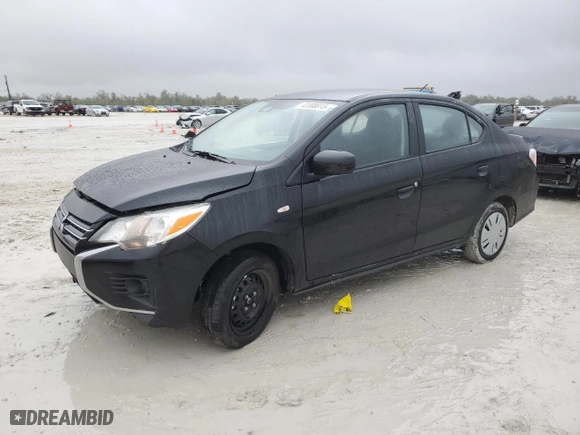 2023 Mitsubishi Mirage G4 ES with VIN ML32FUFJ1PHF05223, listed as a Copart auction lot 42300015 with 22,805 mi miles and Salvage Title. Bid and sale history available at carsss.com. Image 1.