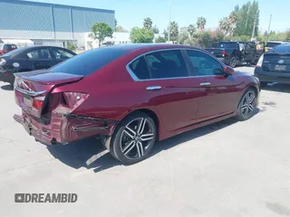 2016 Honda Accord Sport with VIN 1HGCR2F51GA040210, listed as a IAAI auction lot 42153225 with 104,615 mi miles and . Bid and sale history available at DreamBid. Image 4.