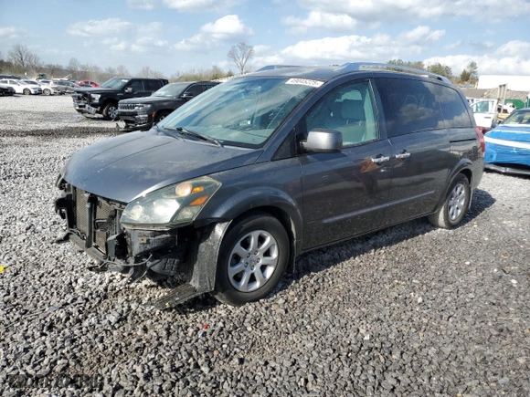 2007 Nissan Quest SL with VIN 5N1BV28U07N140913, listed as a Copart auction lot 49045225 with 185,961 mi miles and Salvage Title. Bid and sale history available at carsss.com. Image 1.