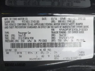 2016 Ford Focus SE с VIN 1FADP3F23GL312223, выставлен на аукционе IAAI как лот 41591566 с пробегом 126 977 миль миль и . История ставок и продаж доступна на DreamBid. Изображение 9.