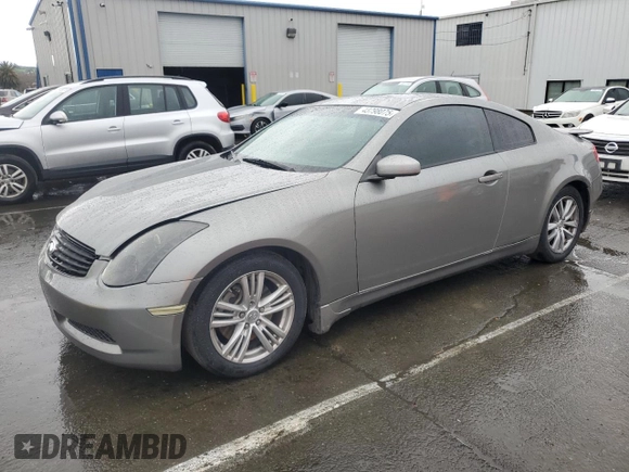 2005 Infiniti G35 Coupe with VIN JNKCV54E15M419345, listed as a Copart auction lot 43798075 with 187,908 mi miles and Salvage Title. Bid and sale history available at carsss.com. Image 1.