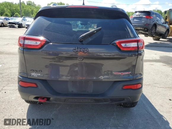 2017 Jeep Cherokee Trailhawk with VIN 1C4PJMBSXHW600230, listed as a Copart auction lot 55606665 with Not provided miles and Salvage title. Bid and sale history available at DreamBid. Image 6.
