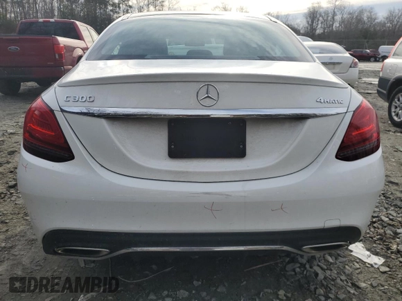 2021 Mercedes-Benz C 300 with VIN W1KWF8EB5MR652329, listed as a Copart auction lot 45232195 with 45,570 mi miles and Salvage Title. Bid and sale history available at carsss.com. Image 6.