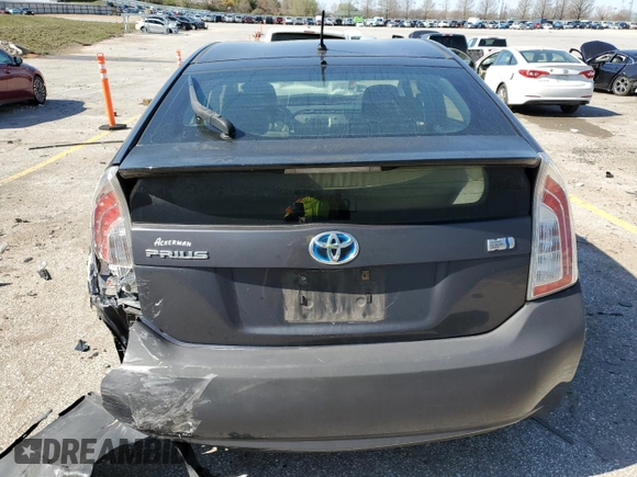 2012 Toyota Prius One with VIN JTDKN3DU4C1543780, listed as a Copart auction lot 50551705 with 174,705 mi miles and Salvage Title. Bid and sale history available at carsss.com. Image 6.