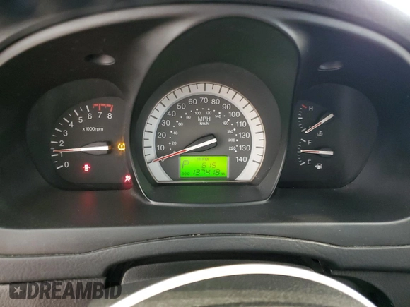 2007 Kia Spectra with VIN KNAFE161375009514, listed as a Copart auction lot 51656405 with 137,418 mi miles and Salvage Title. Bid and sale history available at carsss.com. Image 9.
