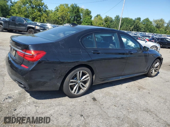 2017 BMW 7 Series 740i xDrive with VIN WBA7E4C54HGU99710, listed as a Copart auction lot 69572544 with 0 mi miles and Salvage Title. Bid and sale history available at carsss.com. Image 3.