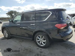 2011 Infiniti QX56 7-passenger with VIN JN8AZ2NF7B9501652, listed as a Copart auction lot 76238674 with 102,157 mi miles and Salvage Title. Bid and sale history available at carsss.com. Image 2.
