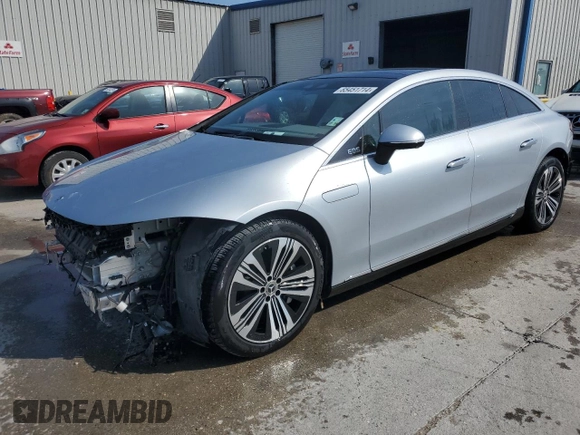 2022 Mercedes-Benz EQS with VIN W1KCG2DB2NA001433, listed as a Copart auction lot 65451714 with 47,296 mi miles and Salvage Title. Bid and sale history available at carsss.com. Image 1.