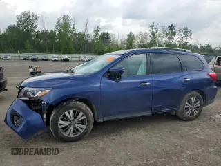 2019 Nissan Pathfinder SV z VIN 5N1DR2MM8KC636436, wystawiony jako Copart lot #59917995 z przebiegiem Nie podano mil oraz Szkoda całkowita • Salvage title. Historia ofert i sprzedaży dostępna na DreamBid. Obrazek 1.