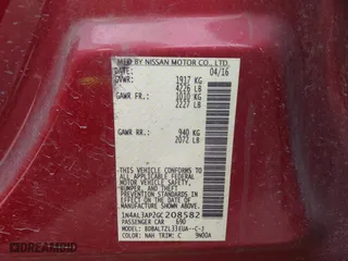 2016 Nissan Altima 2.5 SL with VIN 1N4AL3AP2GC208582, listed as a IAAI auction lot 41786124 with 122,329 mi miles. Bid and sale history available at carsss.com. Image 9.