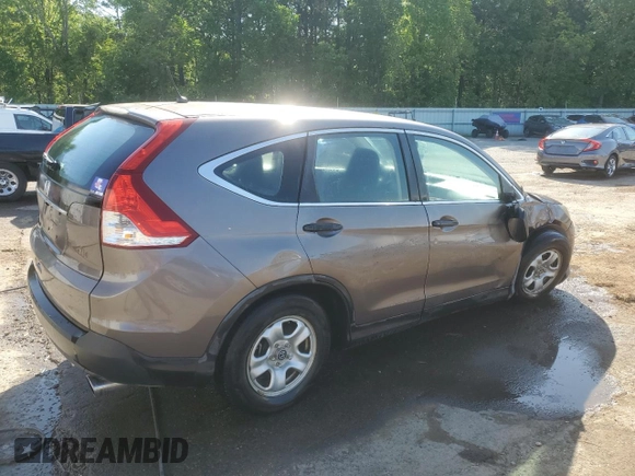 2013 Honda CR-V LX with VIN 3CZRM3H32DG707804, listed as a Copart auction lot 53000385 with 171,623 mi miles and Salvage Title. Bid and sale history available at carsss.com. Image 3.