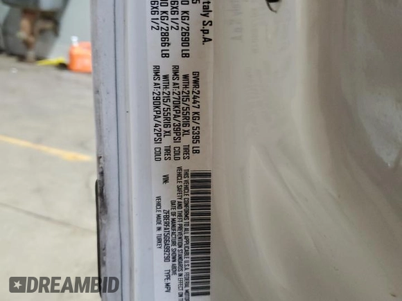 2016 Ram ProMaster City Cargo Tradesman with VIN ZFBERFAT5G6A99290, listed as a Copart auction lot 59734355 with 297,240 mi miles and Clean title. Bid and sale history available at DreamBid. Image 12.