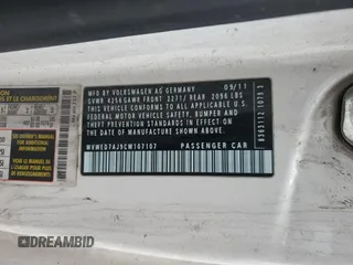 2012 Volkswagen GTI PZEV z VIN WVWED7AJ9CW107107, wystawiony jako Copart lot #43623155 z przebiegiem 193 560 mil mil oraz Szkoda całkowita • Salvage title. Historia ofert i sprzedaży dostępna na DreamBid. Obrazek 12.