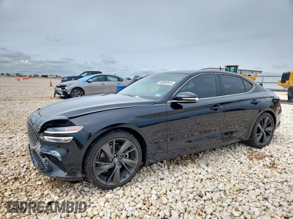 2023 Genesis G70 2.0T with VIN KMTG34TA8PU120473, listed as a Copart auction lot 60895045 with 38,393 mi miles and Salvage title. Bid and sale history available at DreamBid. Image 1.