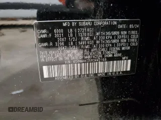 2024 Subaru Ascent Onyx Limited с VIN 4S4WMAKD5R3442168, выставлен на аукционе Copart как лот 53136205 с пробегом 11 595 миль миль и Списание • Salvage title. История ставок и продаж доступна на DreamBid. Изображение 13.